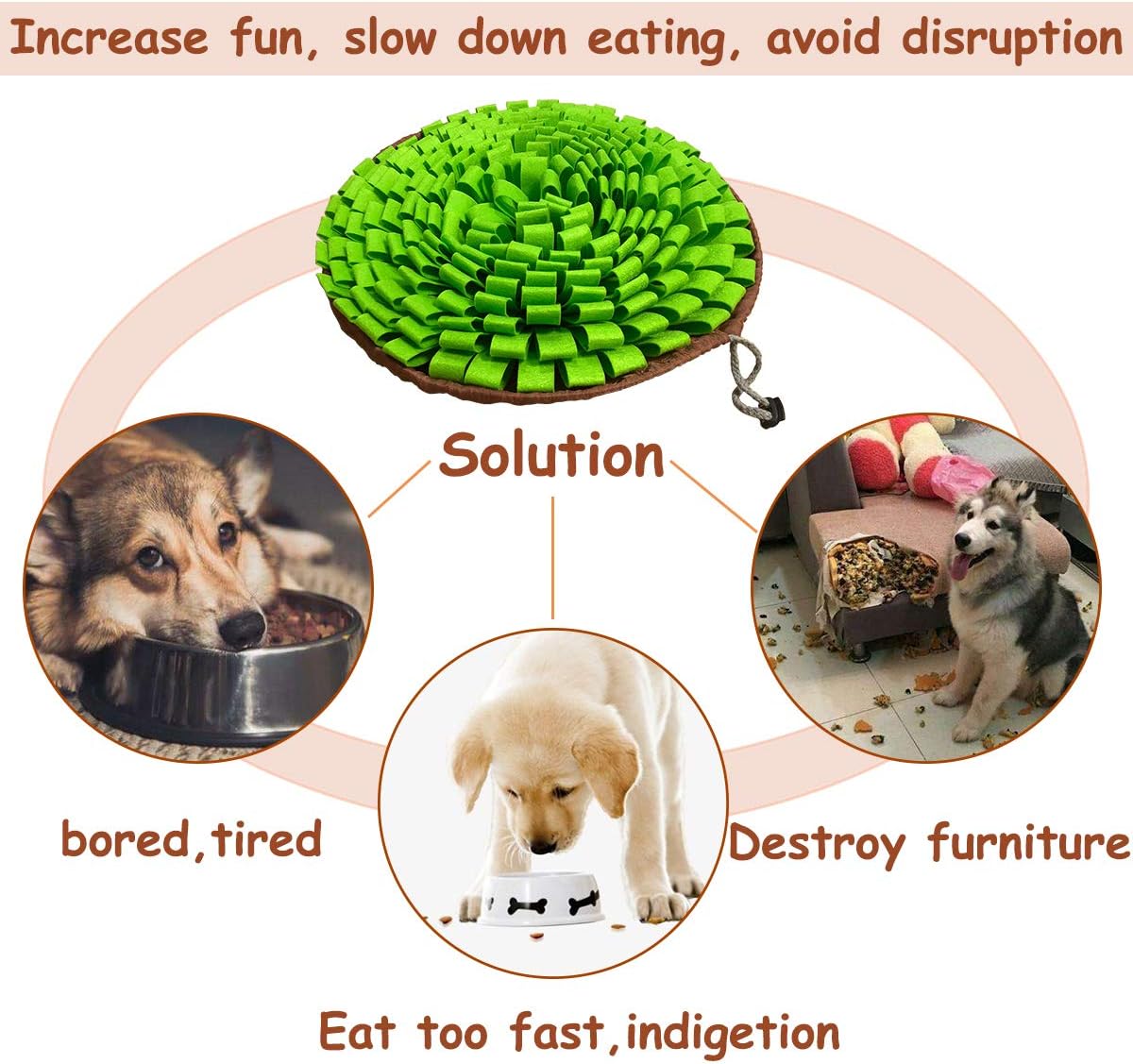 Interactive Pet Sniff/Feeding Mat: Engage Your Pet's Natural Foraging Instincts and Relieve Boredom