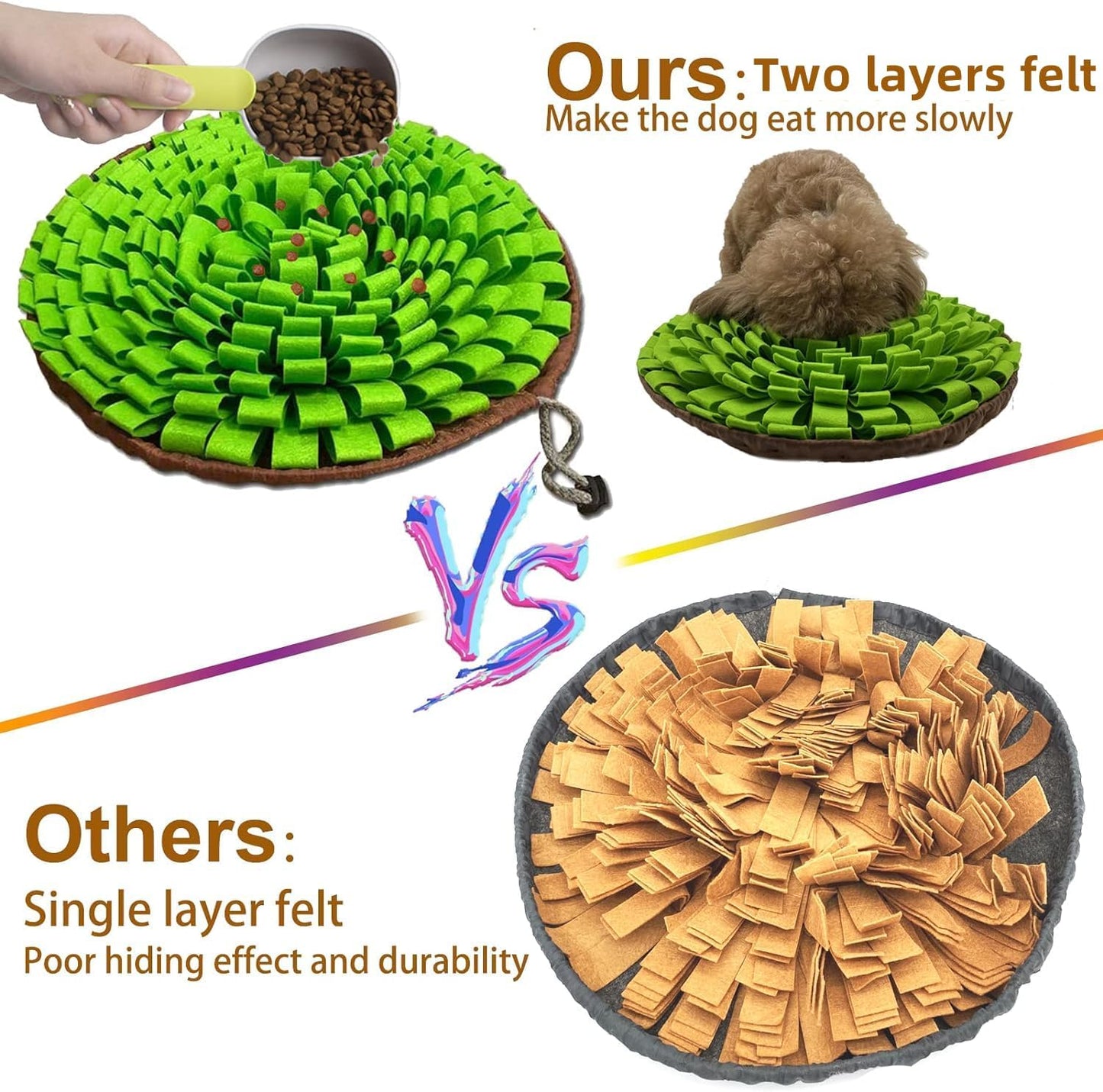 Interactive Pet Sniff/Feeding Mat: Engage Your Pet's Natural Foraging Instincts and Relieve Boredom